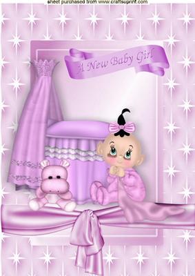 New Baby Girl in Star Frame A4