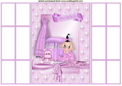 Baby Girl in Star Frame French Gatefold