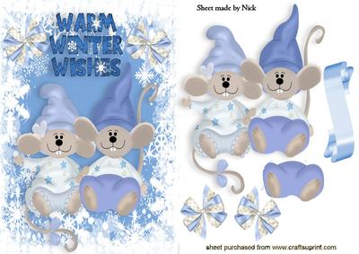 Warm Winter Wishes, Cute Pair of Mice