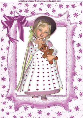 Sweet Little Girl All Dressed Up for Christmas A4