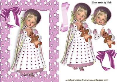 Sweet Little Girl in Pink Snow Frame