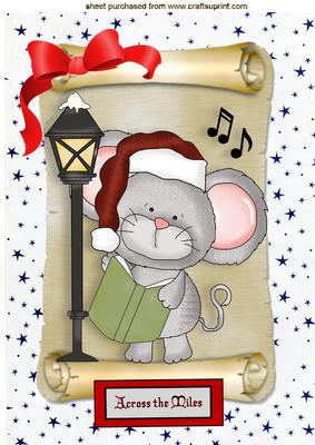 Across the Miles, Cute Mouse Carol Singing A4