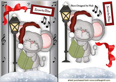Across the Miles, Cute Mouse Carol Singing A5