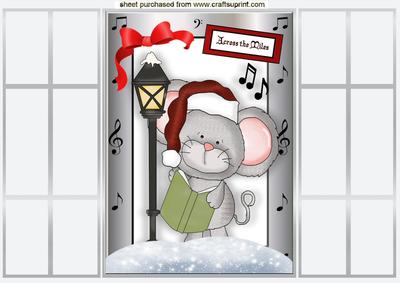 Across the Miles, Cute Mouse in Snow French Gatefold