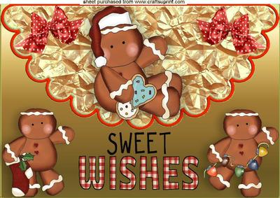 Sweet Wishes, Fun Gingers on Scalloped Envelope A4