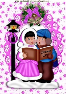 Pretty in Cerise , Christmas Carol Singers A4