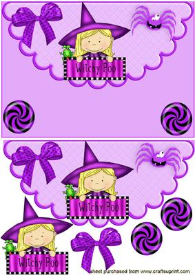 Witchypoo and Cheeky Spider on Scalloped Envelope