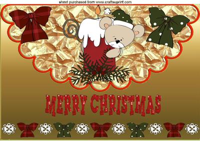 Little Mouse on a Christmas Candle A4
