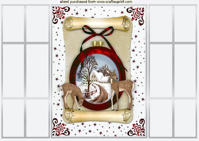 Beautifulchristmas Scene in a Red Bauble French Gatefold