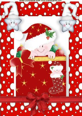Babies First Christmas All Wrapped Up in a Pressie A4