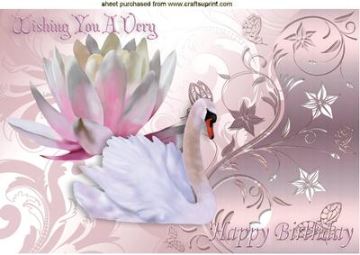 Beautiful Swan with Lily A4