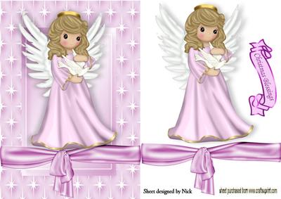 Sweet Angel with Dove in Star Frame