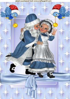 Ooh! You Are Naughty! Santa, with Cute Little Birds A4