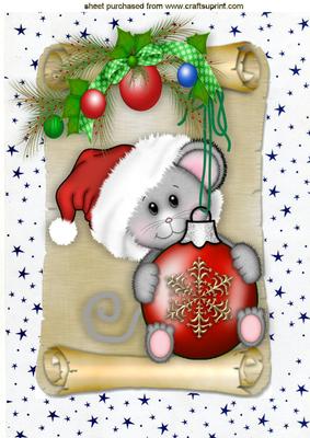 Cute Little Mouse on a Bauble, A4