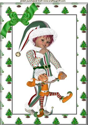 Little Girl with Her Dancing Elf in a Tree Frame A4