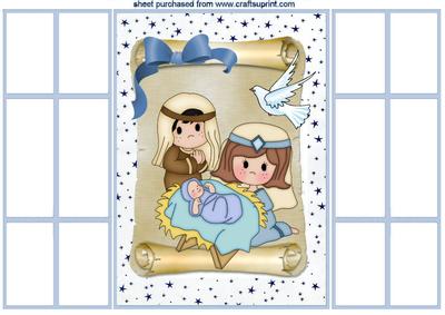 Mary and Joseph with Crib, French Gatefold