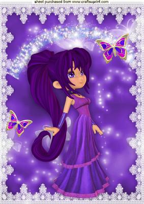 Pretty Ladyberry in Sparkle with Butterflies A4