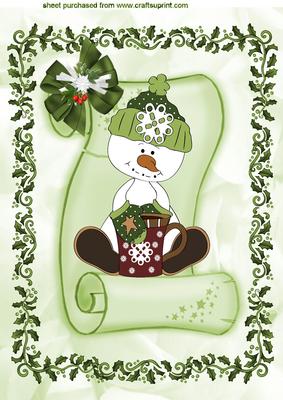 Little Frostie the Snowman on a Scroll A4