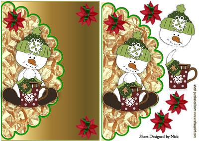 Little Frosty the Snowman on a Scalloped Envelope