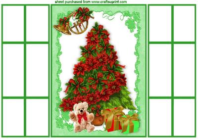 Christmas Tree with Presents and Cuddly Teddy, Gatefold