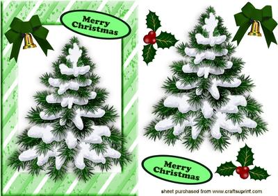 Christmas Tree with Snow and Bell