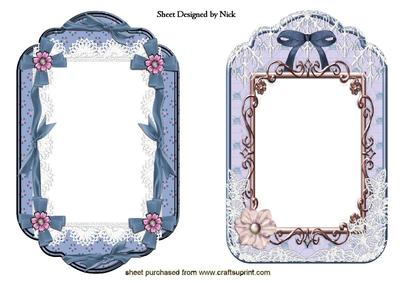 Beautiful Lace and Bow Frames for A5 Cards
