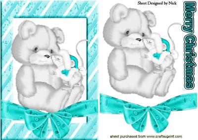 Cute Little Teddy with Mouse and Big Bow