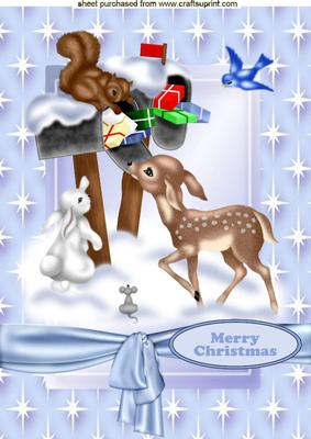 Cute Winter Animals in the Snow in Star Frame A4