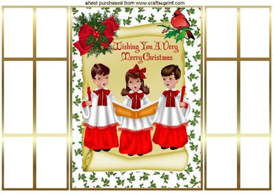 Carol Singers on a Scroll, French Gatefold