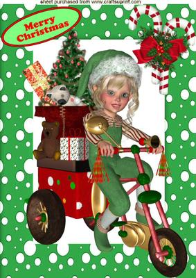 Santa's Helper with Lots of Presents A4