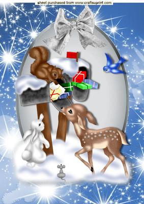 Cute Woodland Animals in the Snow A4