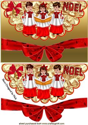 Carol Singers on a Scalloped Envelope