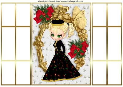 All Dressed Up for Winter with Red Bows, French Gatefold