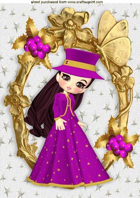 Pretty in Cerise in Lovely Ornate Frame A4