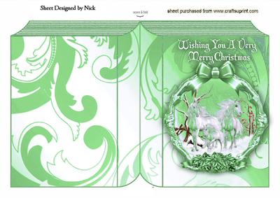 White Horses in a Green Plaque, Folded A4 Book