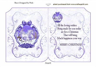 White Horses with Purple Plaque, A5 Folded Book with Verse
