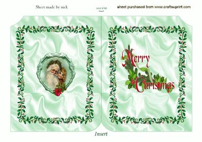 Vintage Santa with Little Girl, A5 Insert Folded Book