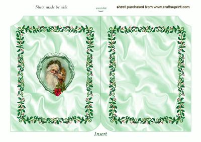 Vintage Santa with Little Girl, Blank Insert Folded Book