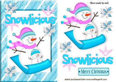 Snowlicious, Cute Snowmen on a Sledge