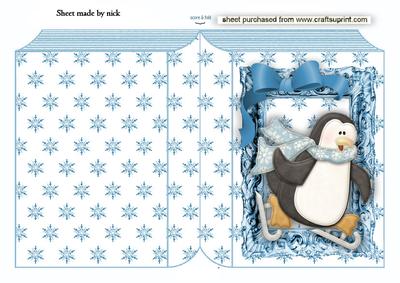 Penguin on Ski's Folded Book
