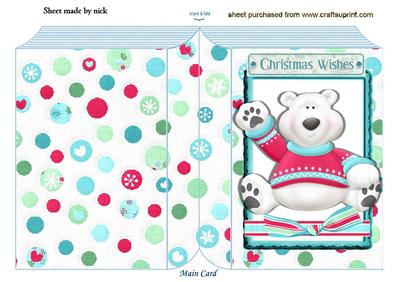 Cute Polar Bear on Dotty Folded Book