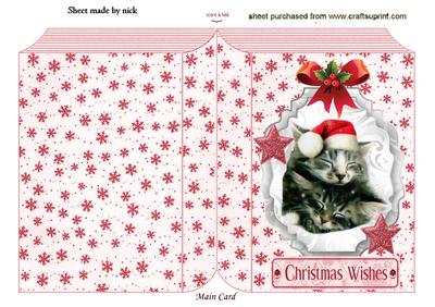 Cute Pair of Kitties Sleeping, Folded Book