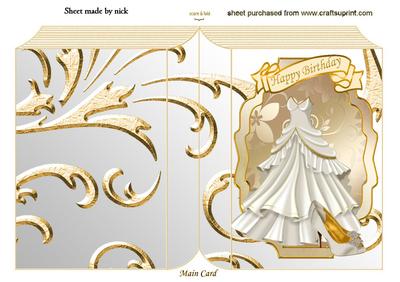 Pretty White Party Dress and Shoes Folded Book
