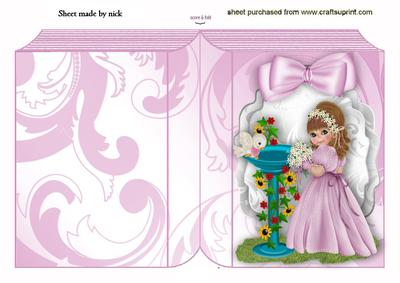 Little Girl with Fountain & Flowers, Folded Book