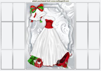 Beautiful White Gown with Bells, French Gatefold