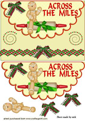 Across the Miles, Gingerbread on a Rolling Pin with Bow