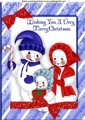 Snowman Family in a Frame A4