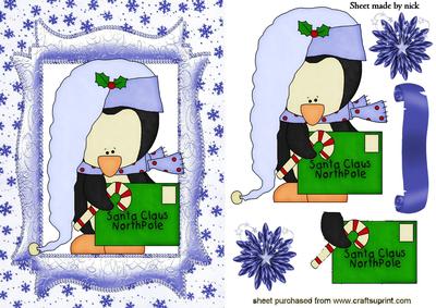 Cute Little Penguin with Santa Letter