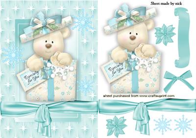 Cute Polar Bear in Christmas Box