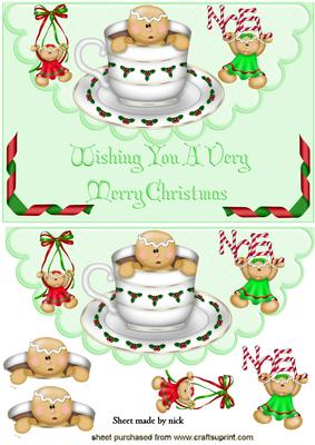 Cheeky Gingerbread Men on a Scalloped Envelope